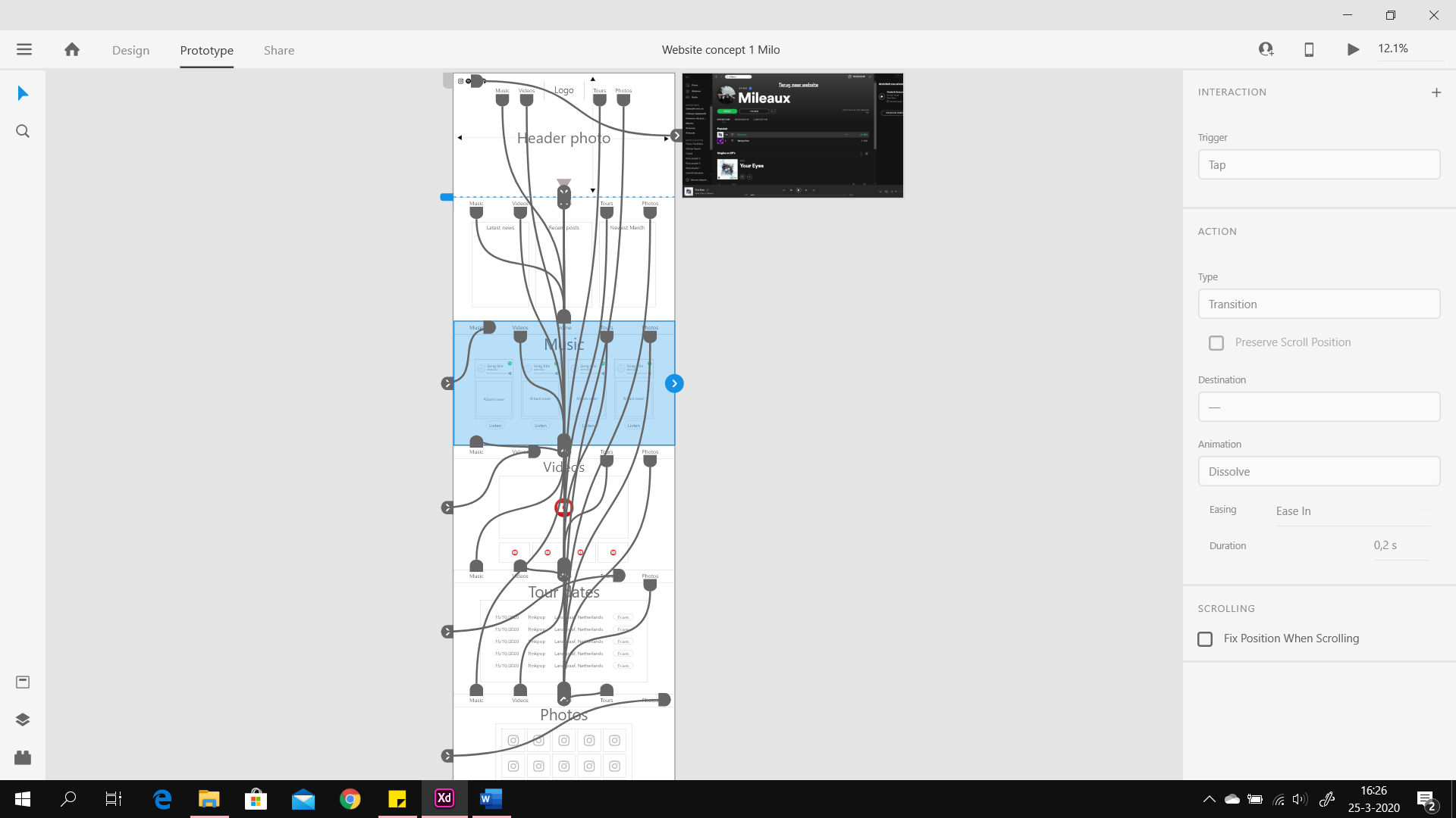 Wireframe Milo