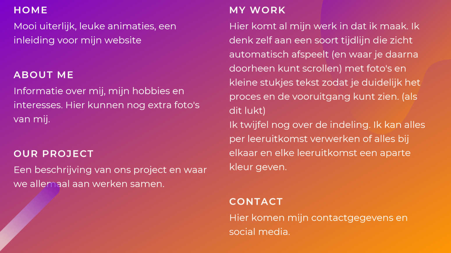 Website schets